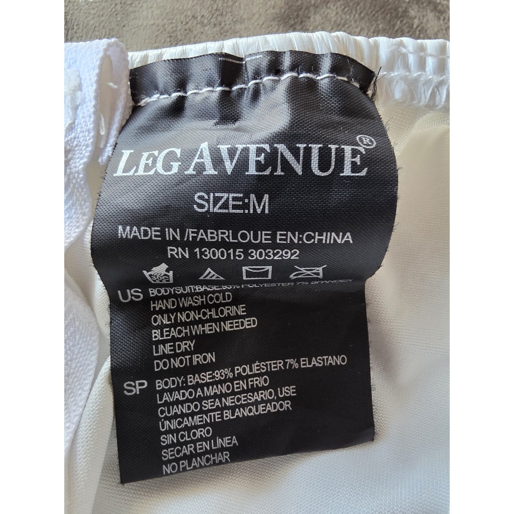 NWT Leg Avenue Bodysuit Women M White Sleeveless One Piece Rave Festival - Picture 3 of 6